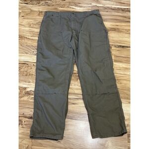 VTG Carhartt RARE B195‎ Light Brown  Knee Canvas Work Dungaree Pants Mens 42X34